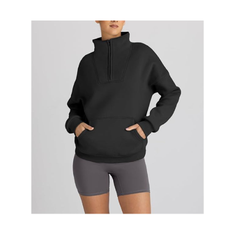 Women Sweatshirts Half Zip Pullover  Hoodies