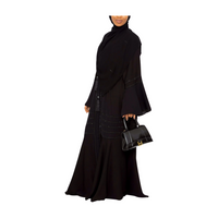 Umbrella-cut Abaya With Stonework adorning the sleeves and peplum