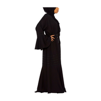 Umbrella-cut Abaya With Stonework adorning the sleeves and peplum