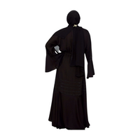 Umbrella-cut Abaya With Stonework adorning the sleeves and peplum