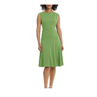 Women's Sleeveless Fit and Flare with Pleat Tuck and Seaming Details Work Career Event Guest of