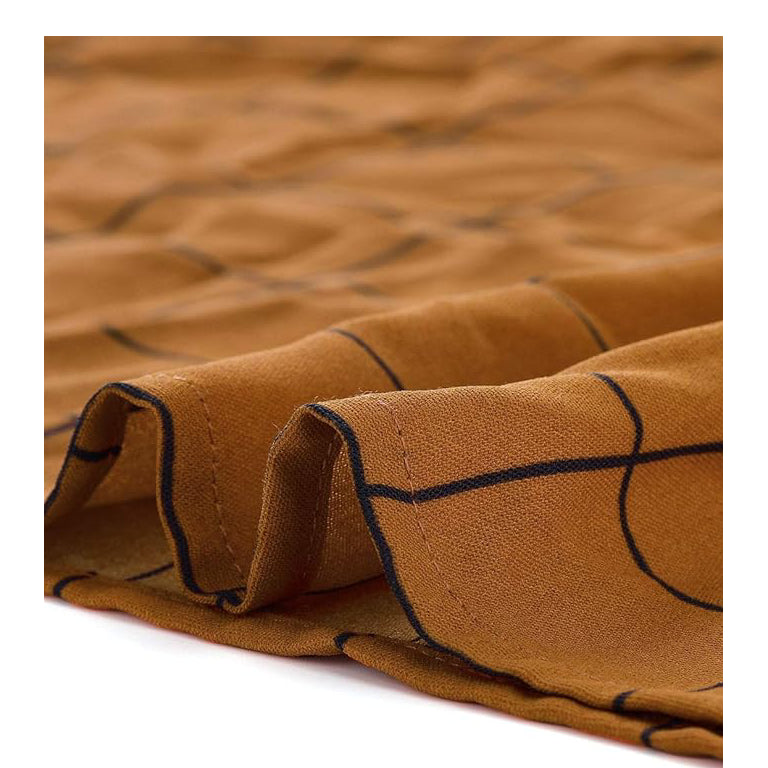 Women's Bow-Tie Neck  Checks Shirt Tops  Grid Checks Shirt Office Work Tops Blouses