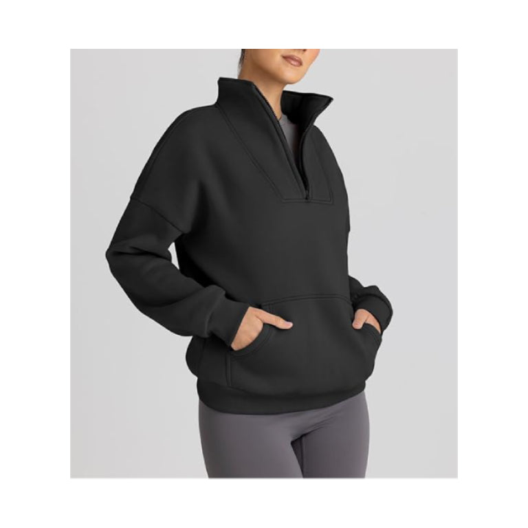 Women Sweatshirts Half Zip Pullover  Hoodies