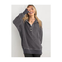 Hoodies for Women Oversized Waffle Knit Drawstring Button V Neck Long Sleeve Casual Pullover Sweatshirt Hooded Tops