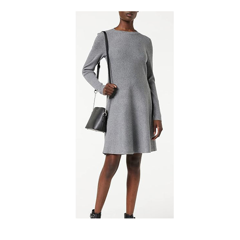 Female Knitted Dress Medium Grey Melange