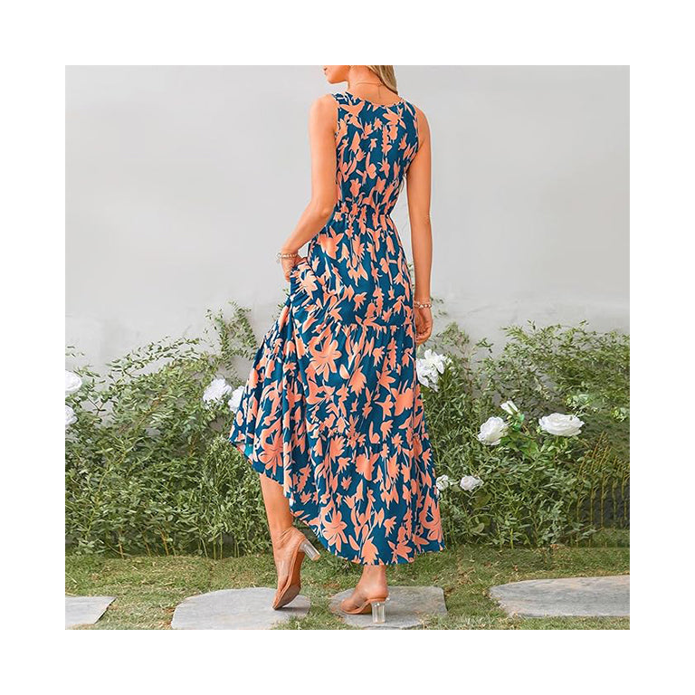 Dresses for Women 2024, Summer Dresses for Women 2024 Casual Flowing Sleeveless Cute Floral Long Dresses