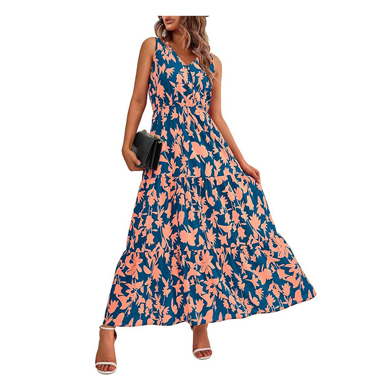 Dresses for Women 2024, Summer Dresses for Women 2024 Casual Flowing Sleeveless Cute Floral Long Dresses