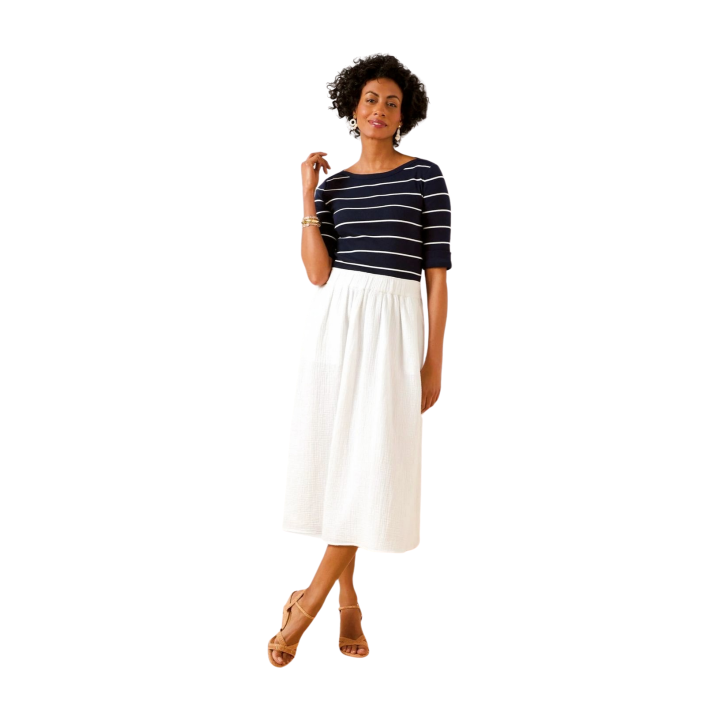 Spring Summer A Line Pleated Maxi Midi Skirt with Pockets