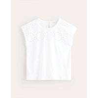 Cotton cut-out T-Shirt off white t shirt Tops for Women Summer