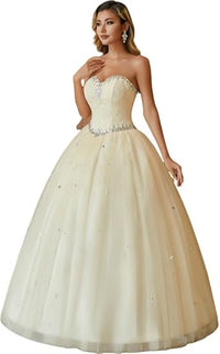 Women's Sweetheart Ball Gown Tulle Quinceanera Dresses Prom Dress