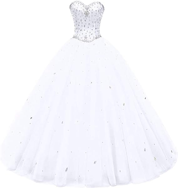 Women's Sweetheart Ball Gown Tulle Quinceanera Dresses Prom Dress