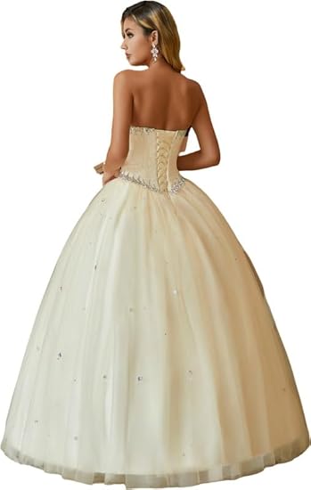 Women's Sweetheart Ball Gown Tulle Quinceanera Dresses Prom Dress