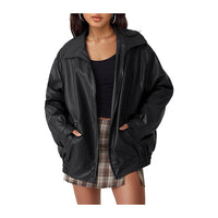 Womens Oversized Leather Jackets Faux Suede Fall Fashion Motorcycle Coats Winter Outfits Clothes 2024