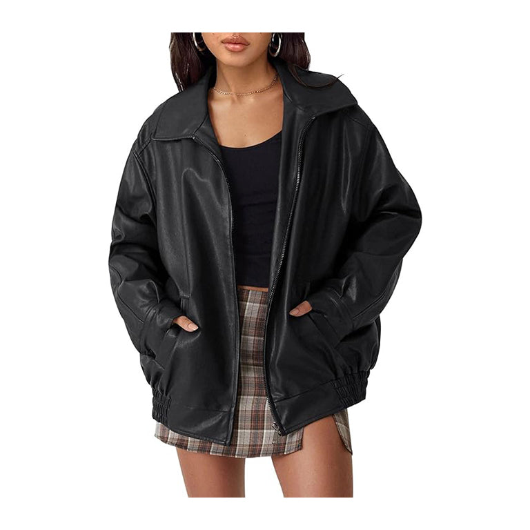 Womens Oversized Leather Jackets Faux Suede Fall Fashion Motorcycle Coats Winter Outfits Clothes 2024