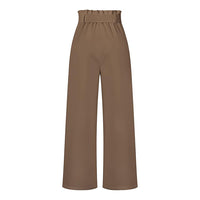Women's Casual Wide Leg Belted Palazzo Pants High Waist Business Work Trouser with Pocket