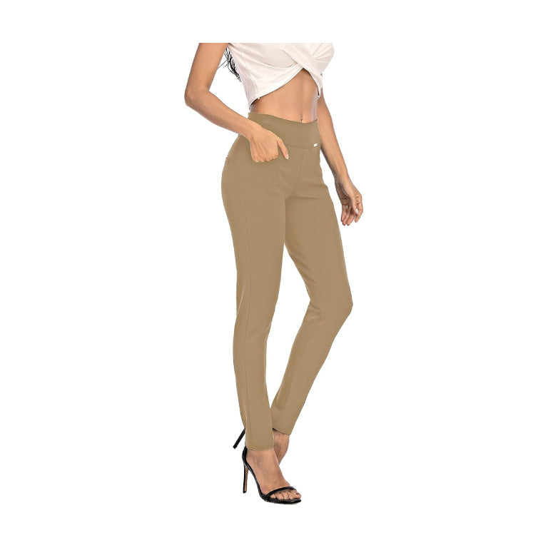 Dress Pants for Women Comfort Stretch Slim Fit Leg Skinny High Waist Pull on Pants with Pockets for Work