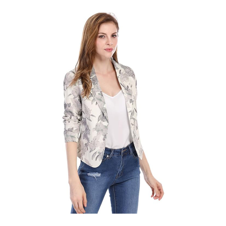 Womens 3/4 Sleeve Lightweight Office Work Suit Jacket Blazer