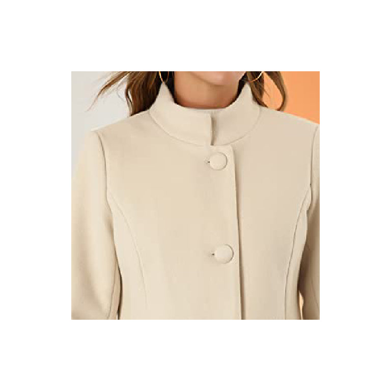 Women's  Winter Overcoat Mid-thigh Length White Coat