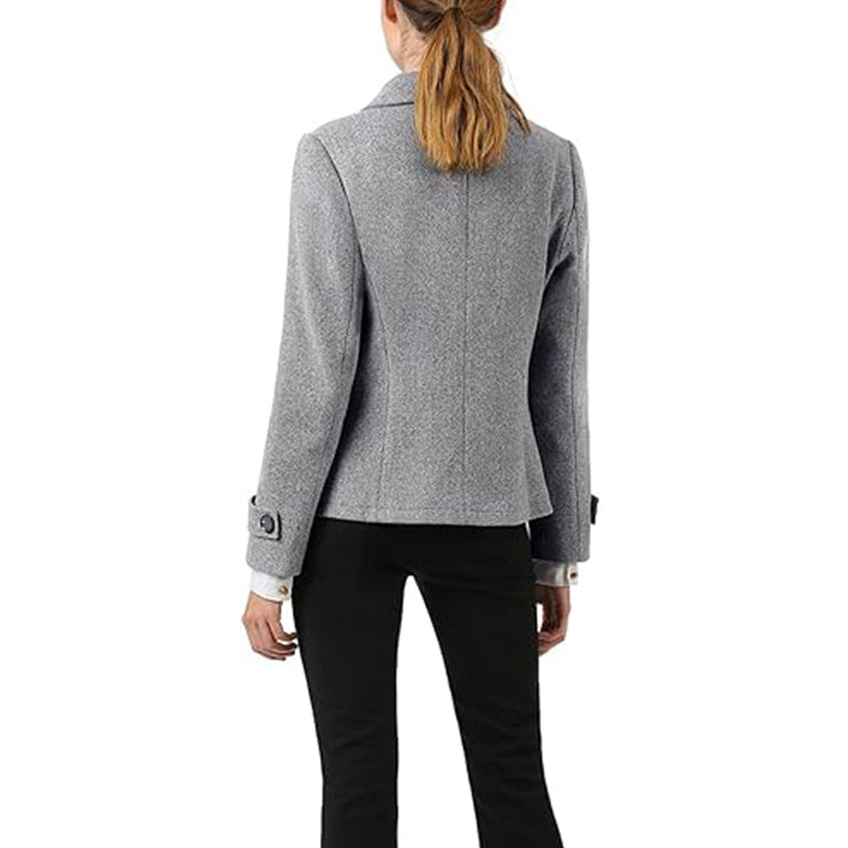 Women's Notched Lapel Double Breasted Pea Coat