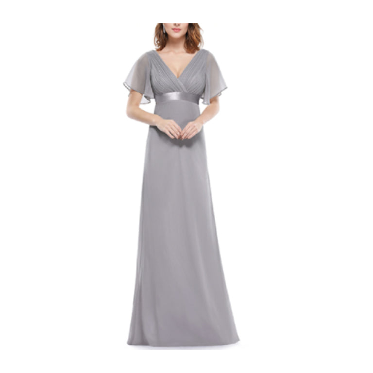 Women's Short Flutter Sleeves Long Floor  Evening Dresses OEM Factory wedding guest dress prom dresses dresses for women