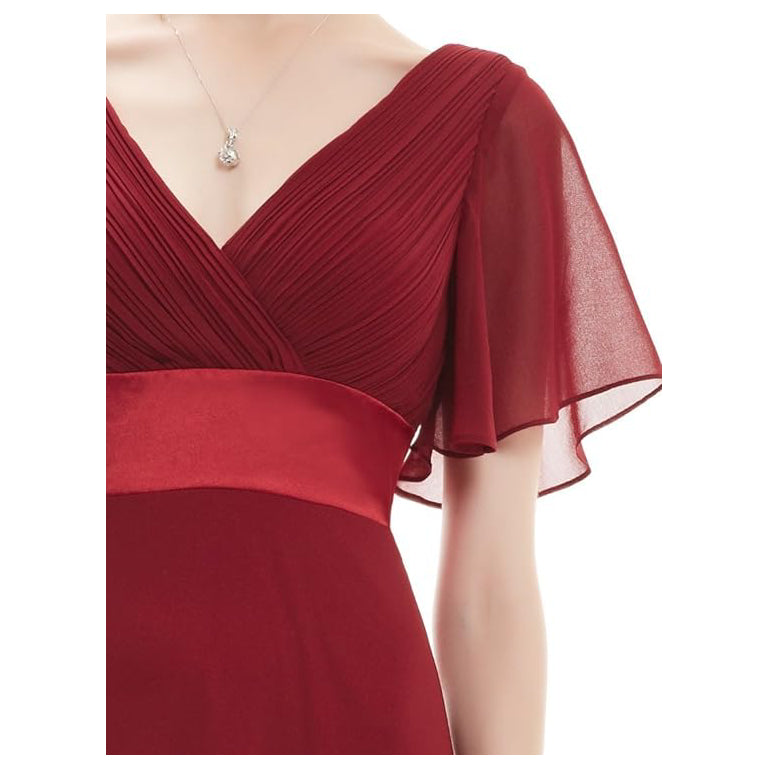 Women's Short Flutter Sleeves Long Floor  Evening Dresses OEM Factory wedding guest dress prom dresses dresses for women