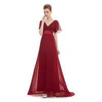 Women's Short Flutter Sleeves Long Floor  Evening Dresses OEM Factory wedding guest dress prom dresses dresses for women