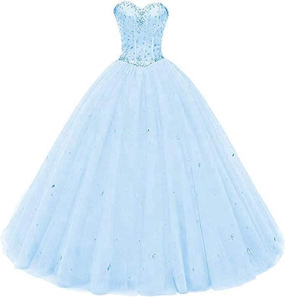 Women's Sweetheart Ball Gown Tulle Quinceanera Dresses Prom Dress