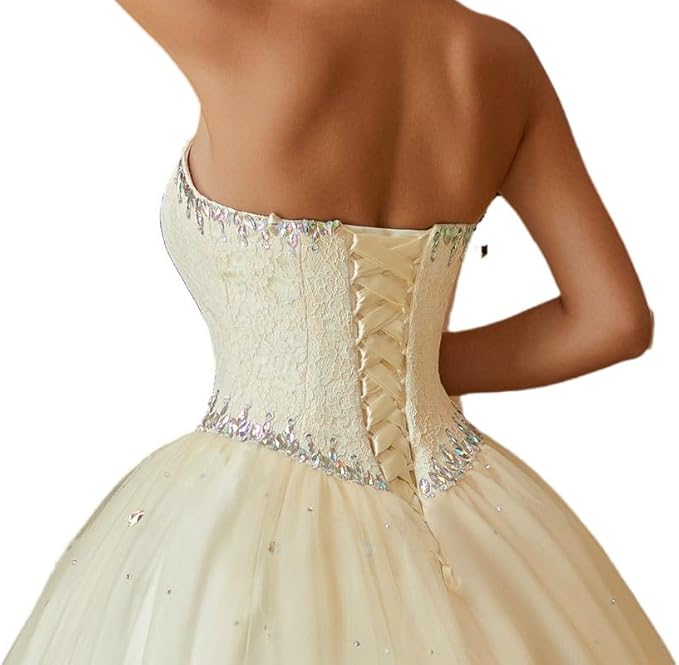 Women's Sweetheart Ball Gown Tulle Quinceanera Dresses Prom Dress