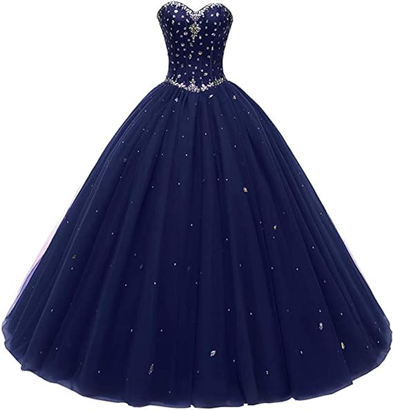 Women's Sweetheart Ball Gown Tulle Quinceanera Dresses Prom Dress
