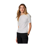 Women's short Sleeve Striped Tank Tops 2024 Summer Crewneck Neck Top Loose Casual Basic Knit Slim Fitted Tee Shirts