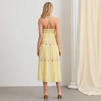 Women  Open Back Embroidered  Dress formal dresses