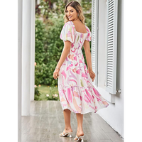 Women's Square Neck Boho Midi Dress summer dresses dresses for women
