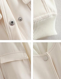 Womens Bomber Jacket Fashion Short Cropped Jacket Casual Jackets for Women Varsity Jacket with Pockets Spring Fall