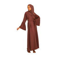 PLAIN CLOSED ABAYA WITH BELL SLEEVES