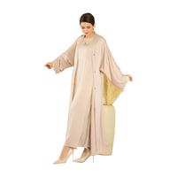 Abaya Set 2 Piece Matching Muslim Solid Kimono Abayas for Women
