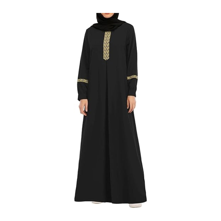 Zipper Muslim Dresses Abaya with Hijabs