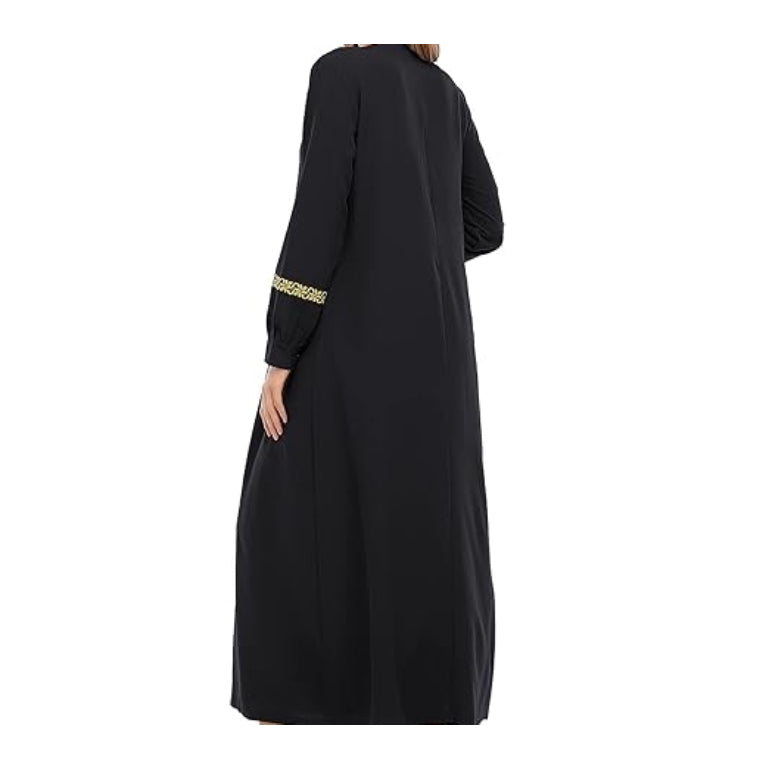Zipper Muslim Dresses Abaya with Hijabs