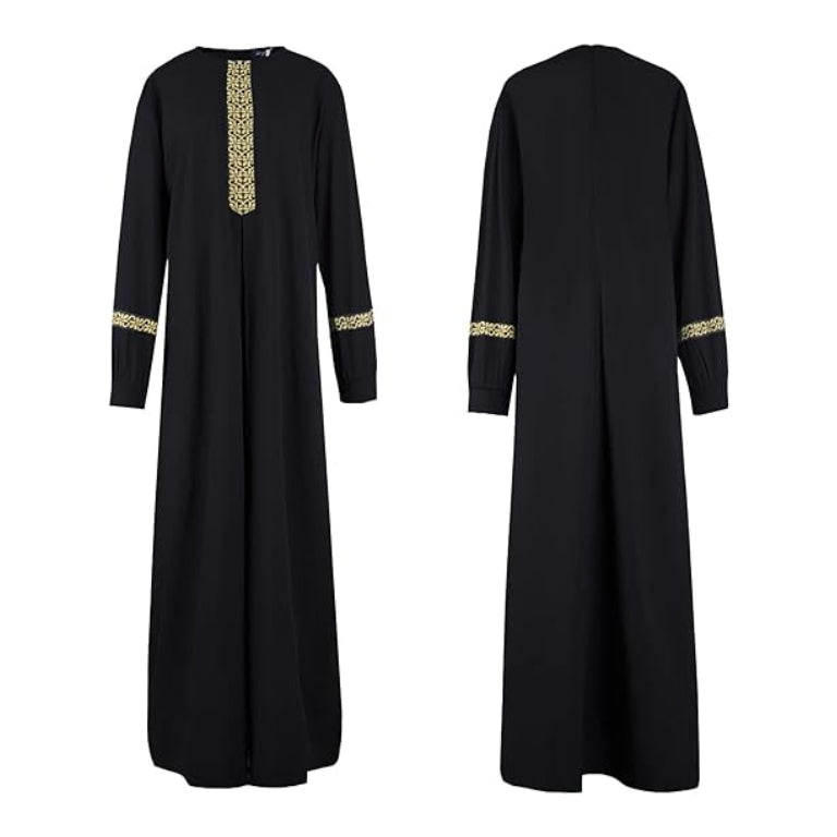 Zipper Muslim Dresses Abaya with Hijabs
