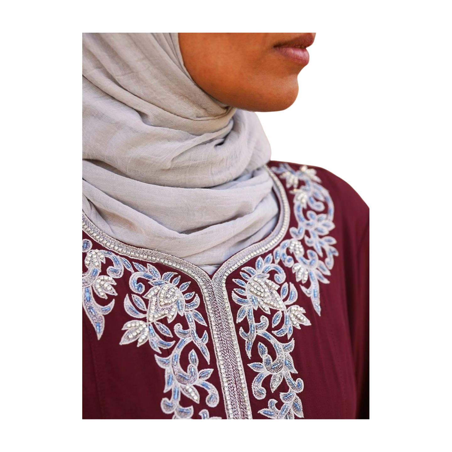 Islam Embroidery Abaya Gown with Diamond