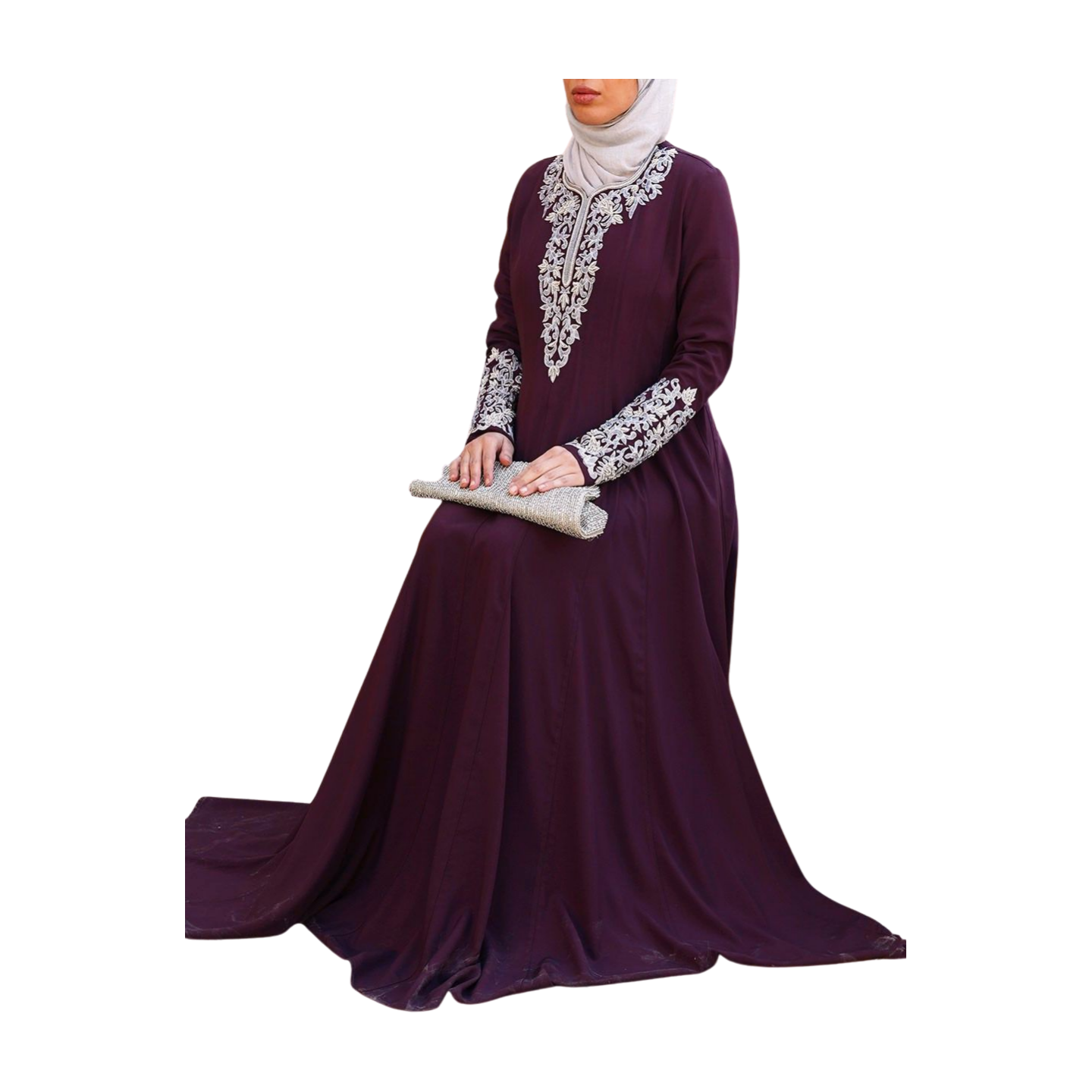 Islam Embroidery Abaya Gown with Diamond