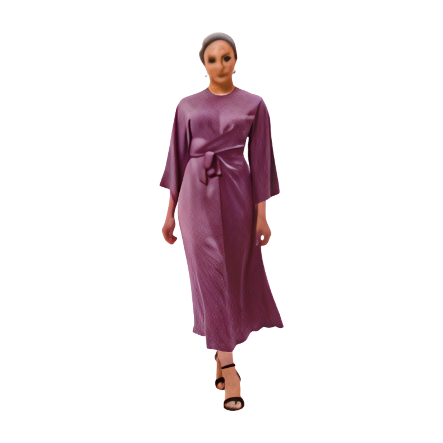 PURPLE SATIN DRESS ABAYA