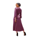 PURPLE SATIN DRESS ABAYA