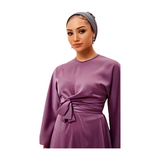 PURPLE SATIN DRESS ABAYA