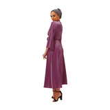 PURPLE SATIN DRESS ABAYA