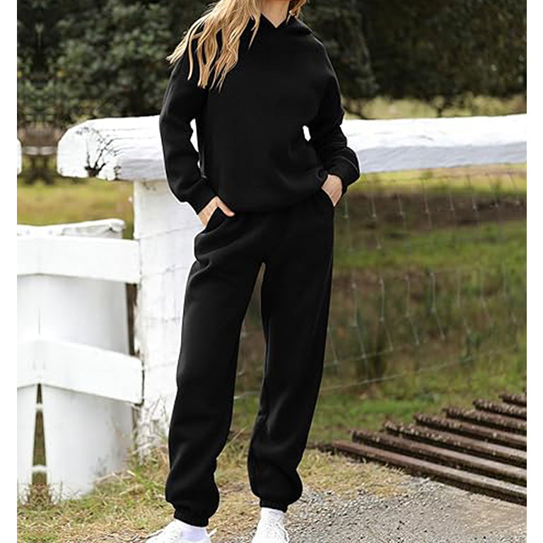 Womens 2 Piece Outfits Lounge Hoodie Sweatsuit Sets Oversized Sweatshirt Baggy Fall Fashion Sweatpants with Pockets