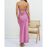 Women  Backless Wedding Guest Maxi Dress  summer dresses pink dress