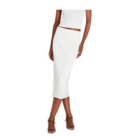 Women Ribbed Pencil Skirt white skirt