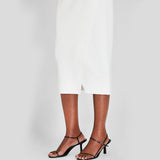 Women Ribbed Pencil Skirt white skirt