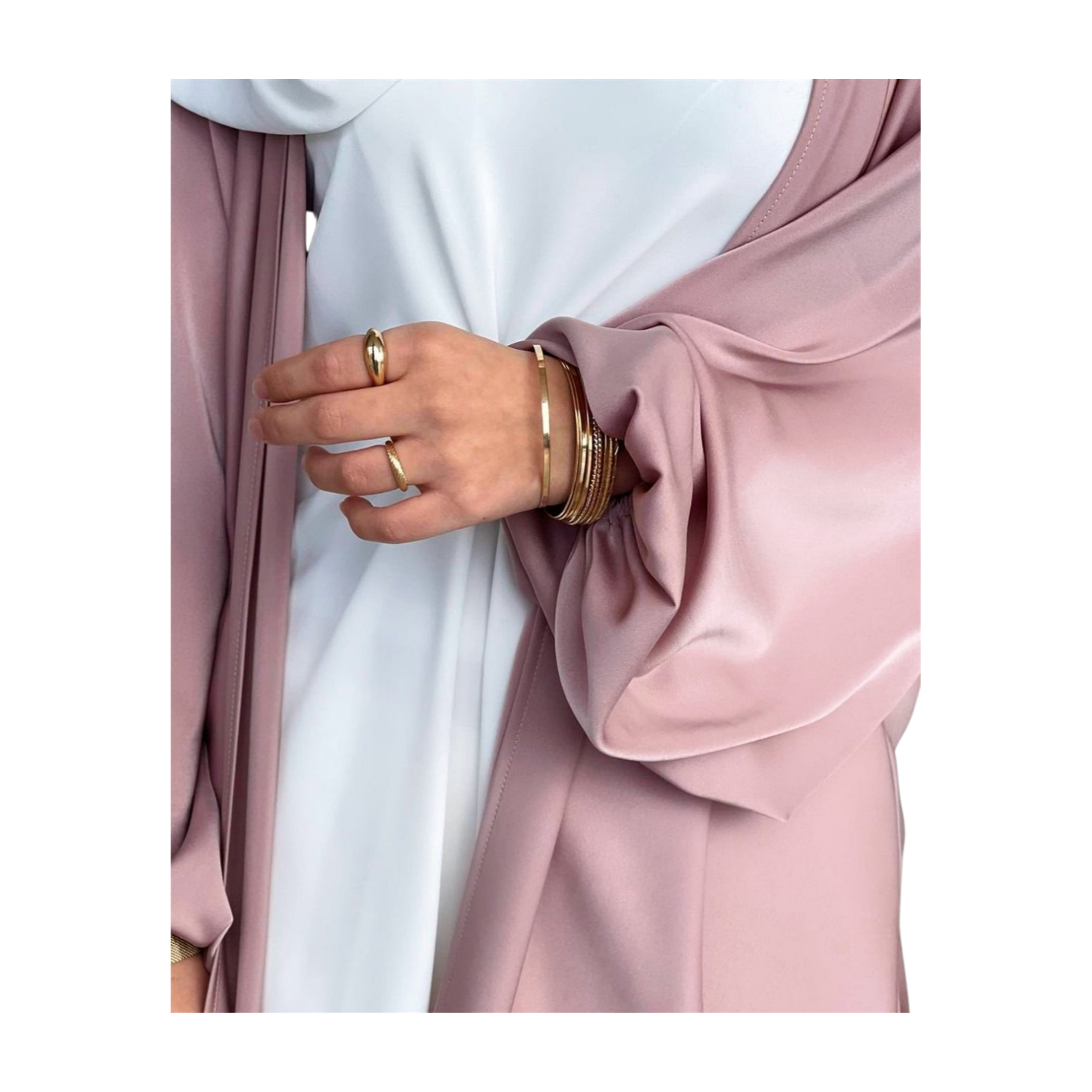 Puff Sleeve Kimono with under tank abaya set