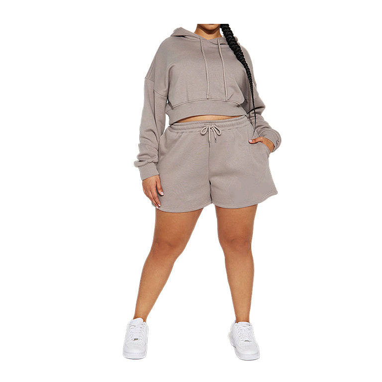 Women 2 Piece Outfits Sweat Shorts Sets 2024 Oversized Casual Lounge Matching Set Sweatsuit Tracksuit Clothes